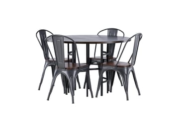 Copenhagen spisegruppe 115 cm rund med 4 Tempe stoler - Mokka - Møbler - Bord - Spisegruppe