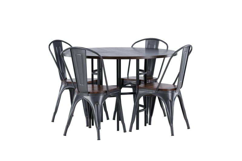 Copenhagen spisegruppe 115 cm rund med 4 Tempe stoler - Mokka - Møbler - Bord - Spisegruppe