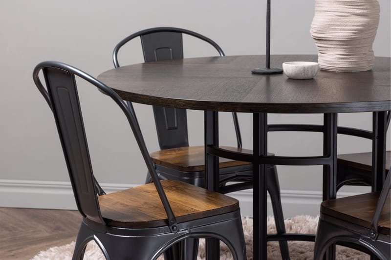 Copenhagen spisegruppe 115 cm rund med 4 Tempe stoler - Mokka - Møbler - Bord - Spisegruppe