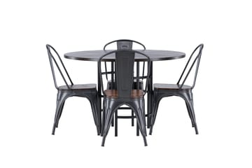 Copenhagen spisegruppe 115 cm rund med 4 Tempe stoler - Mokka - Møbler - Bord - Spisegruppe
