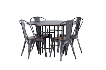 Copenhagen spisegruppe 115 cm rund med 4 Tempe stoler - Mokka - Møbler - Bord - Spisegruppe