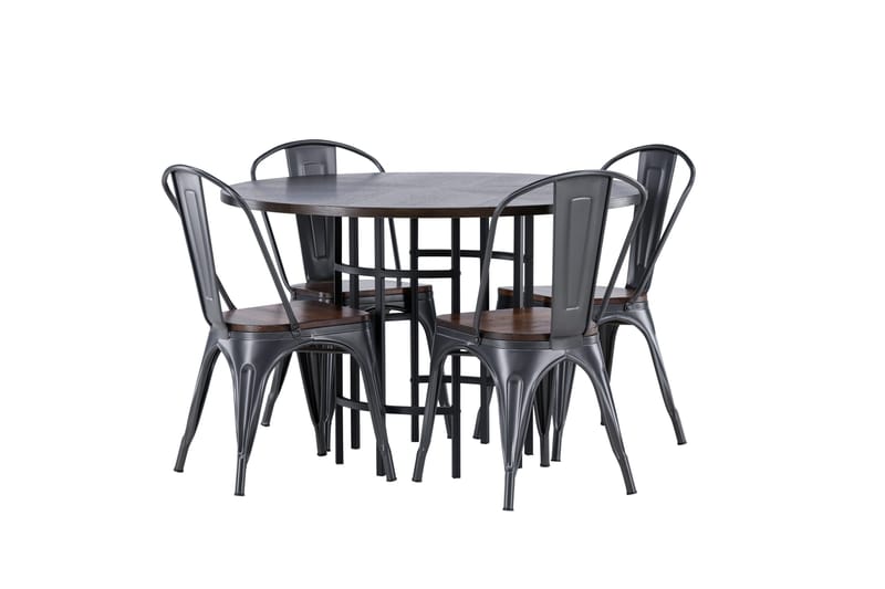 Copenhagen spisegruppe 115 cm rund med 4 Tempe stoler - Mokka - Møbler - Bord - Spisegruppe