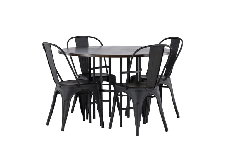 Copenhagen Spisegruppe 115 cm Rund med 4 Tempe Stoler - Svart - Møbler - Bord - Spisegruppe