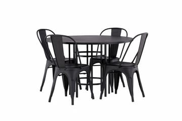 Copenhagen Spisegruppe 115 cm Rund med 4 Tempe Stoler - Svart - Møbler - Bord - Spisegruppe