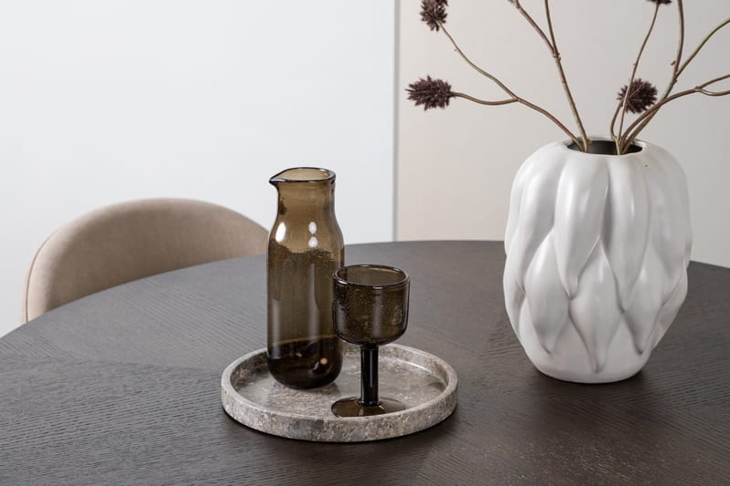 Copenhagen Spisegruppe 115 cm Rund med 4 Velvet Stoler - Beige - Møbler - Bord - Spisegruppe
