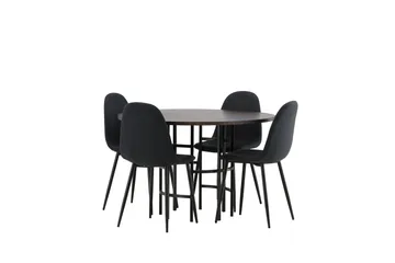 Copenhagen Spisegruppe 115 cm Rund med 4 Polar Stoler - Sort - Møbler - Bord - Spisegruppe