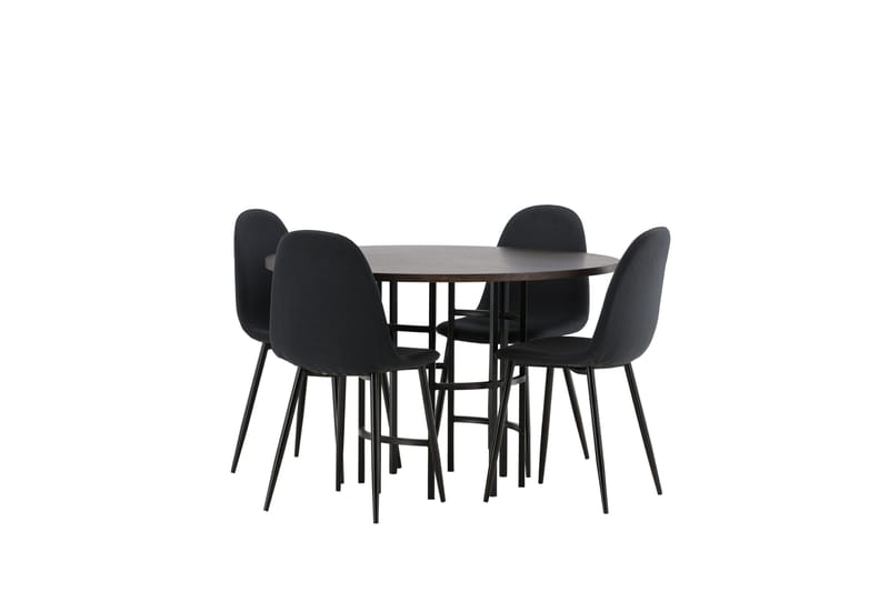 Copenhagen Spisegruppe 115 cm Rund med 4 Polar Stoler - Sort - Møbler - Bord - Spisegruppe