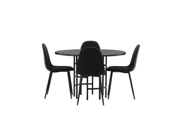 Copenhagen Spisegruppe 115 cm Rund med 4 Polar Stoler - Sort - Møbler - Bord - Spisegruppe