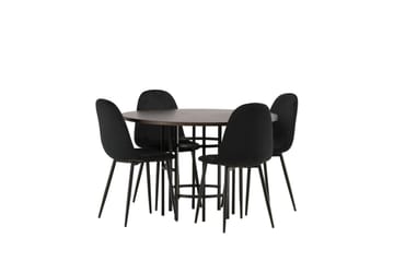 Copenhagen Spisegruppe 115 cm Rund med 4 Polar Stoler - Sort - Møbler - Bord - Spisegruppe