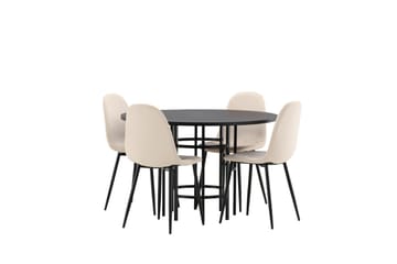 Copenhagen Spisegruppe 115 cm Rund med 4 Polar Stoler - Beige - Møbler - Bord - Spisegruppe