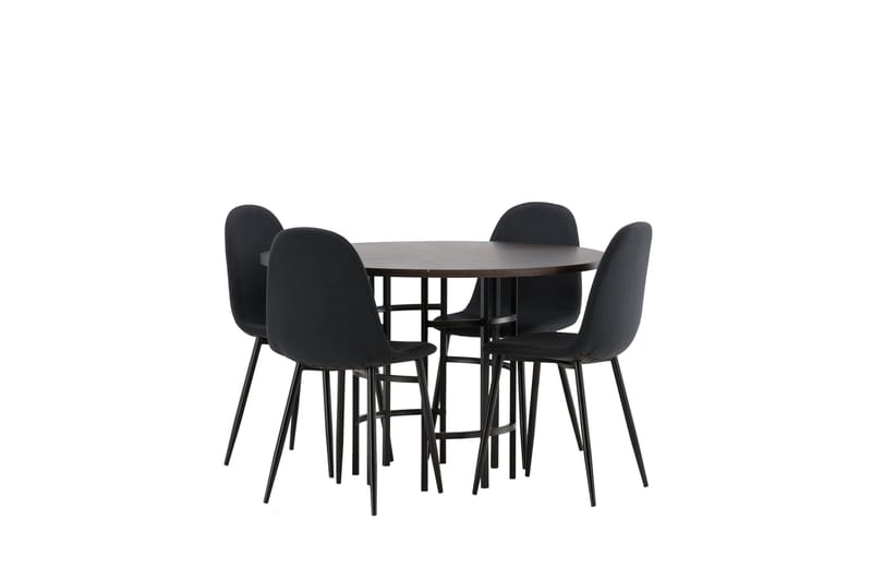 Copenhagen Spisegruppe 115 cm Rund med 4 Polar Stoler - Sort - Møbler - Bord - Spisegruppe