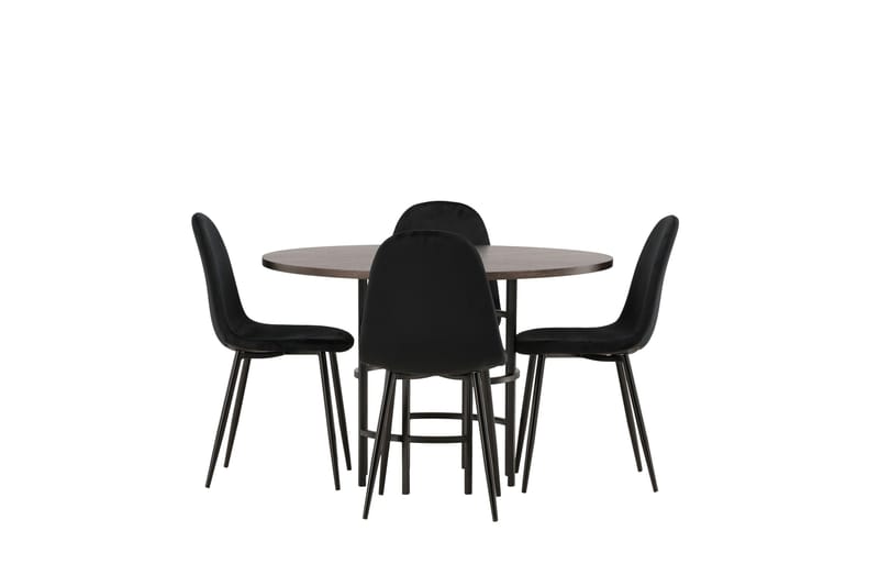 Copenhagen Spisegruppe 115 cm Rund med 4 Polar Stoler - Sort - Møbler - Bord - Spisegruppe