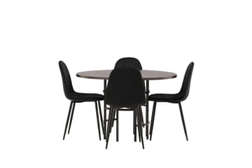 Copenhagen Spisegruppe 115 cm Rund med 4 Polar Stoler - Sort - Møbler - Bord - Spisegruppe