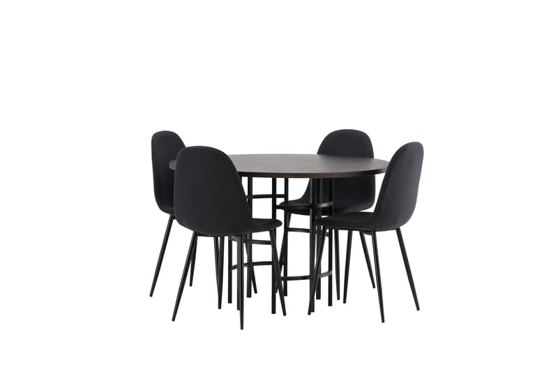 Copenhagen Spisegruppe 115 cm Rund med 4 Polar Stoler - Sort - Møbler - Bord - Spisegruppe