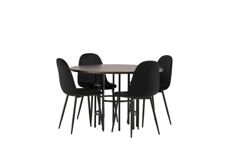 Copenhagen Spisegruppe 115 cm Rund med 4 Polar Stoler - Sort - Møbler - Bord - Spisegruppe