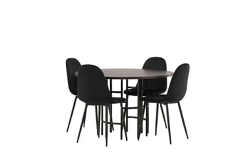 Copenhagen Spisegruppe 115 cm Rund med 4 Polar Stoler - Sort - Møbler - Bord - Spisegruppe