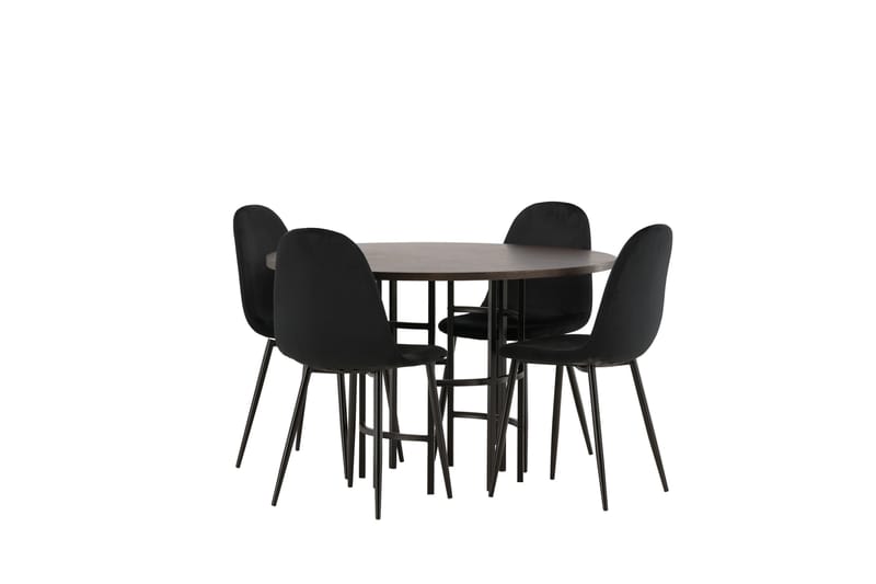 Copenhagen Spisegruppe 115 cm Rund med 4 Polar Stoler - Sort - Møbler - Bord - Spisegruppe