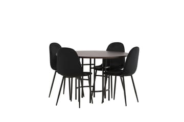 Copenhagen Spisegruppe 115 cm Rund med 4 Polar Stoler - Sort - Møbler - Bord - Spisegruppe