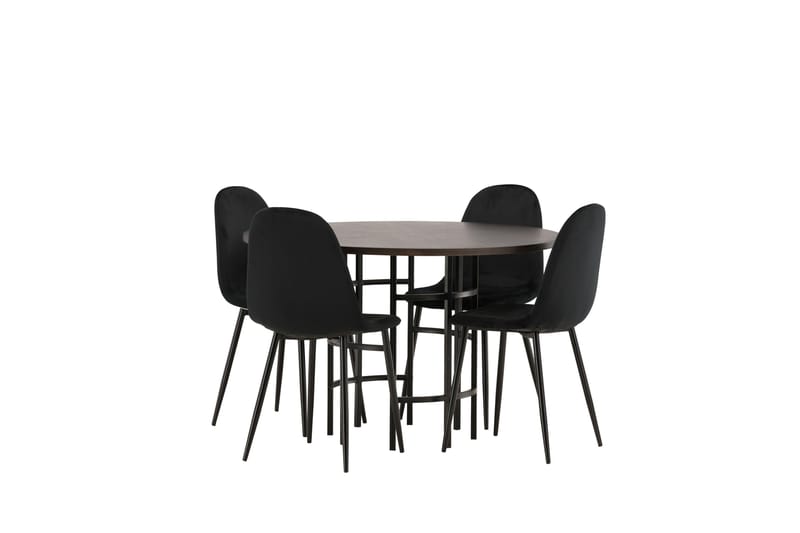 Copenhagen Spisegruppe 115 cm Rund med 4 Polar Stoler - Sort - Møbler - Bord - Spisegruppe