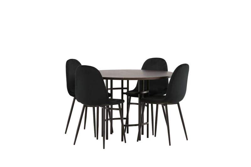 Copenhagen Spisegruppe 115 cm Rund med 4 Polar Stoler - Sort - Møbler - Bord - Spisegruppe