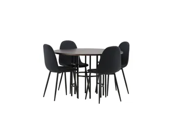 Copenhagen Spisegruppe 115 cm Rund med 4 Polar Stoler - Sort - Møbler - Bord - Spisegruppe