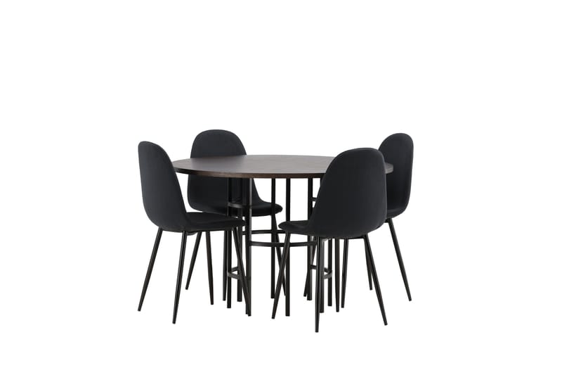Copenhagen Spisegruppe 115 cm Rund med 4 Polar Stoler - Sort - Møbler - Bord - Spisegruppe