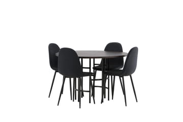 Copenhagen Spisegruppe 115 cm Rund med 4 Polar Stoler - Sort - Møbler - Bord - Spisegruppe