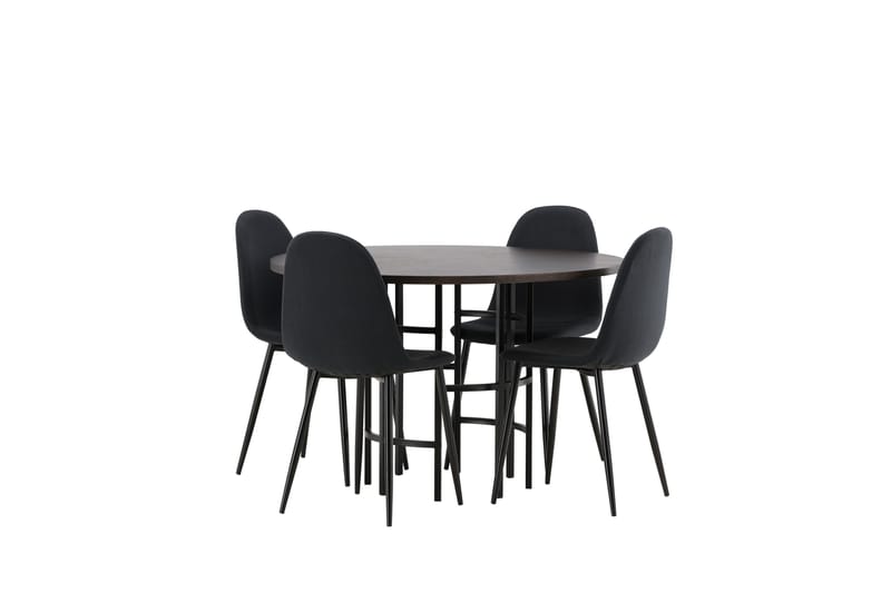 Copenhagen Spisegruppe 115 cm Rund med 4 Polar Stoler - Sort - Møbler - Bord - Spisegruppe