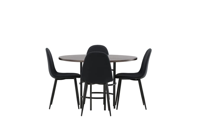 Copenhagen Spisegruppe 115 cm Rund med 4 Polar Stoler - Sort - Møbler - Bord - Spisegruppe