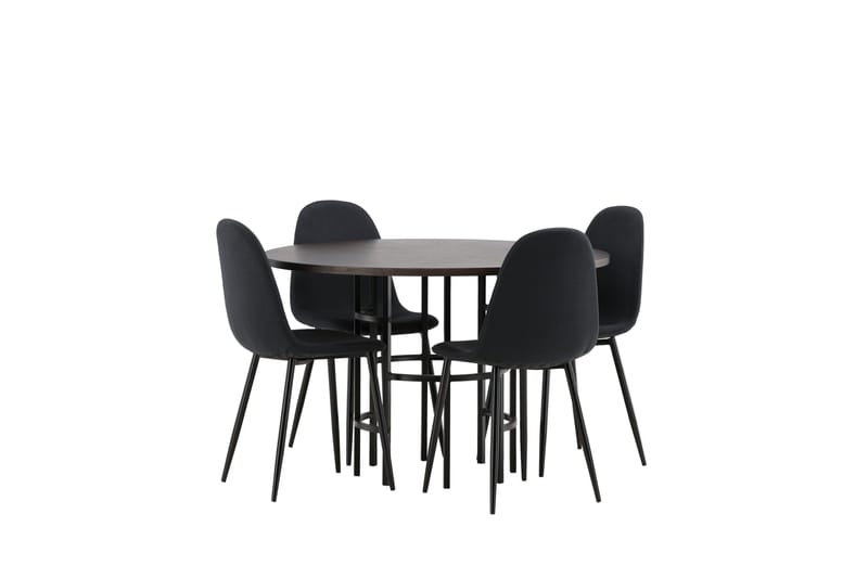 Copenhagen Spisegruppe 115 cm Rund med 4 Polar Stoler - Sort - Møbler - Bord - Spisegruppe
