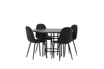 Copenhagen Spisegruppe 115 cm Rund med 4 Polar Stoler - Sort - Møbler - Bord - Spisegruppe