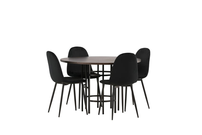 Copenhagen Spisegruppe 115 cm Rund med 4 Polar Stoler - Sort - Møbler - Bord - Spisegruppe