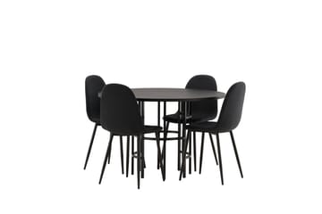 Copenhagen Spisegruppe 115 cm Rund med 4 Polar Stoler - Sort - Møbler - Bord - Spisegruppe
