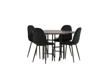 Copenhagen Spisegruppe 115 cm Rund med 4 Polar Stoler - Sort - Møbler - Bord - Spisegruppe