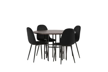 Copenhagen Spisegruppe 115 cm Rund med 4 Polar Stoler - Sort - Møbler - Bord - Spisegruppe