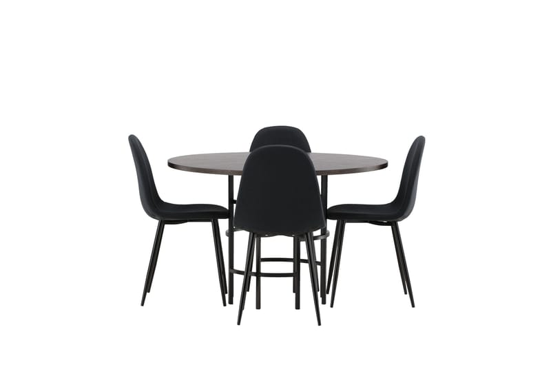 Copenhagen Spisegruppe 115 cm Rund med 4 Polar Stoler - Sort - Møbler - Bord - Spisegruppe