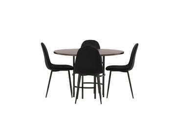 Copenhagen Spisegruppe 115 cm Rund med 4 Polar Stoler - Sort - Møbler - Bord - Spisegruppe