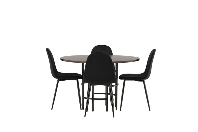 Copenhagen Spisegruppe 115 cm Rund med 4 Polar Stoler - Sort - Møbler - Bord - Spisegruppe