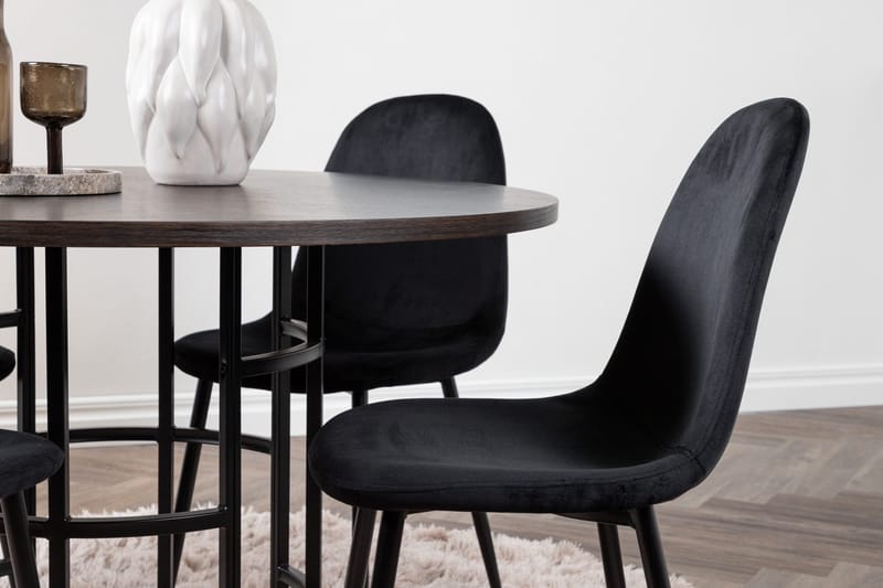 Copenhagen Spisegruppe 115 cm Rund med 4 Polar Stoler - Sort - Møbler - Bord - Spisegruppe