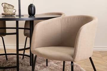 Copenhagen Spisegruppe 140 cm rund med 4 Berit stoler - Beige/Svart - Møbler - Bord - Spisegruppe