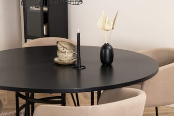 Copenhagen Spisegruppe 140 cm rund med 4 Berit stoler - Beige/Svart - Møbler - Bord - Spisegruppe