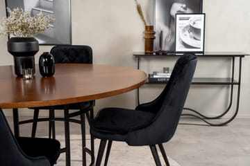 Copenhagen Spisegruppe 140 cm Rund med 4 Velvet Stoler - Sort - Møbler - Bord - Spisegruppe