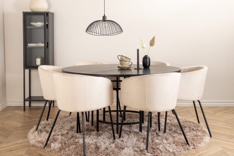 Copenhagen spisegruppe 140 cm rund med 6 Berit stoler - Møbler - Bord - Spisegruppe