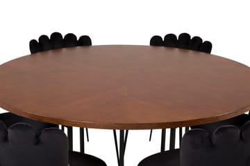 Copenhagen Spisegruppe 140 cm Rund med 6 Limhamn Stoler - Sort - Møbler - Bord - Spisegruppe
