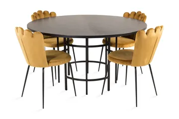 Copenhagen Spisegruppe med 4 Limhamn Spisestoler Gul - Furniture Fashion - Møbler - Bord - Spisegruppe