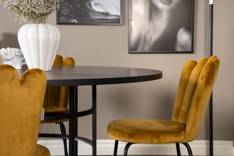 Copenhagen Spisegruppe med 4 Limhamn Spisestoler Gul - Furniture Fashion - Møbler - Bord - Spisegruppe
