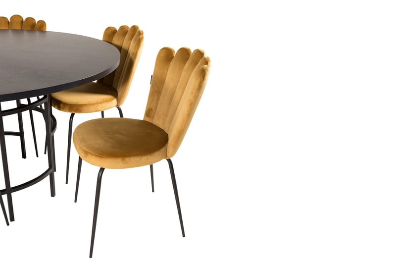 Copenhagen Spisegruppe med 6 Limhamn Spisestoler Gul - Furniture Fashion - Møbler - Bord - Spisegruppe