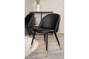 Copenhagen Spisegruppe med 6 Valera Spisestoler Messing/Svart - Furniture Fashion - Møbler - Bord - Spisegruppe