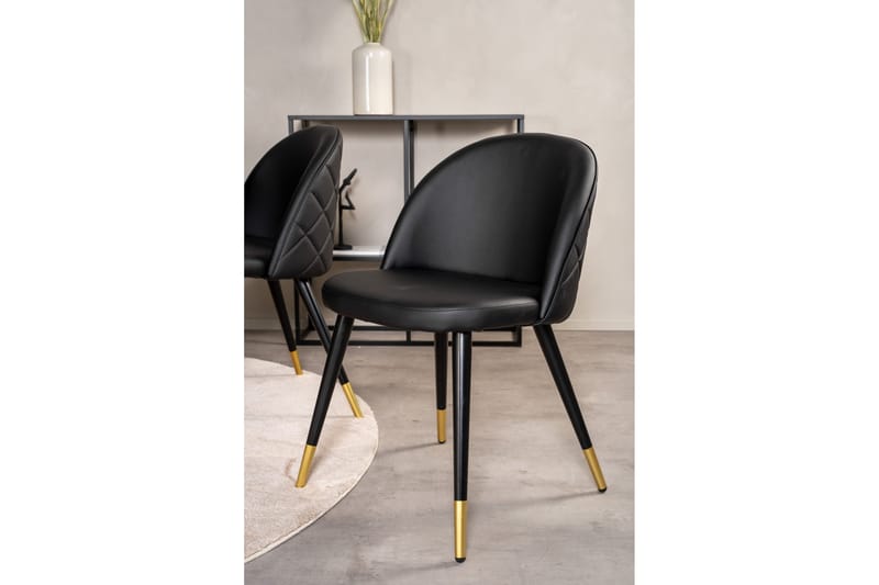 Copenhagen Spisegruppe med 6 Valera Spisestoler Messing/Svart - Furniture Fashion - Møbler - Bord - Spisegruppe