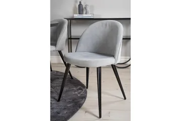 Copenhagen Spisegruppe med 6 Valerie Spisestoler Kordfløyel Grå/S - Furniture Fashion - Møbler - Bord - Spisegruppe